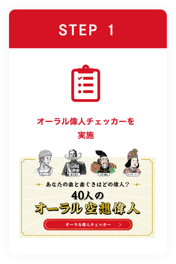 STEP1 オーラル偉人チェッカーを実施